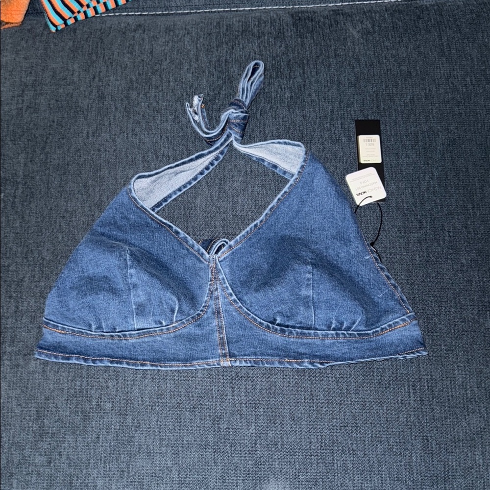 Blue Denim Halter Top